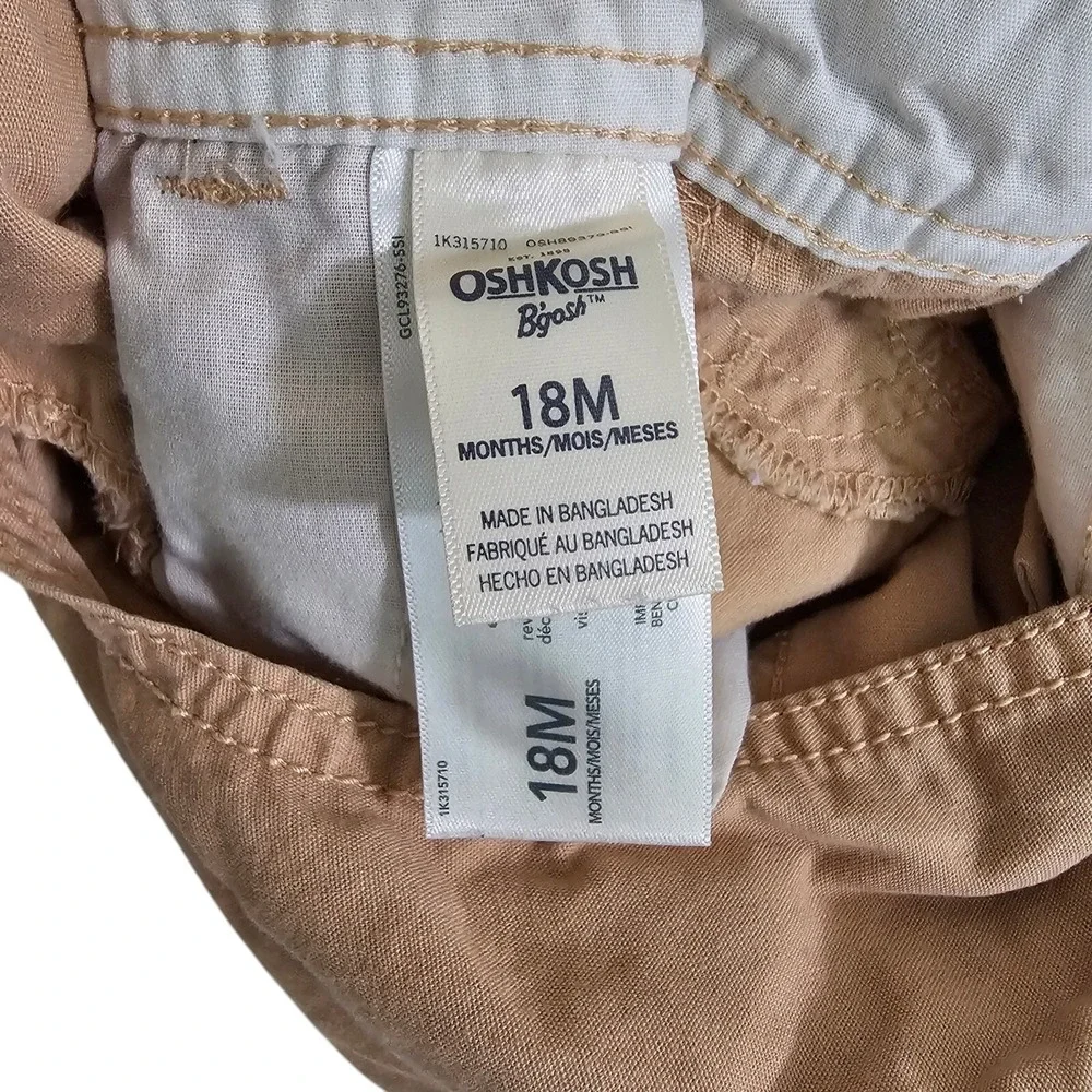 Oshkosh B'gosh Vestbak 2‎ Piece Set 18 mo Denim Bib Overalls Romper Roll Cuff